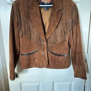 Western Fringe Suede Blazer